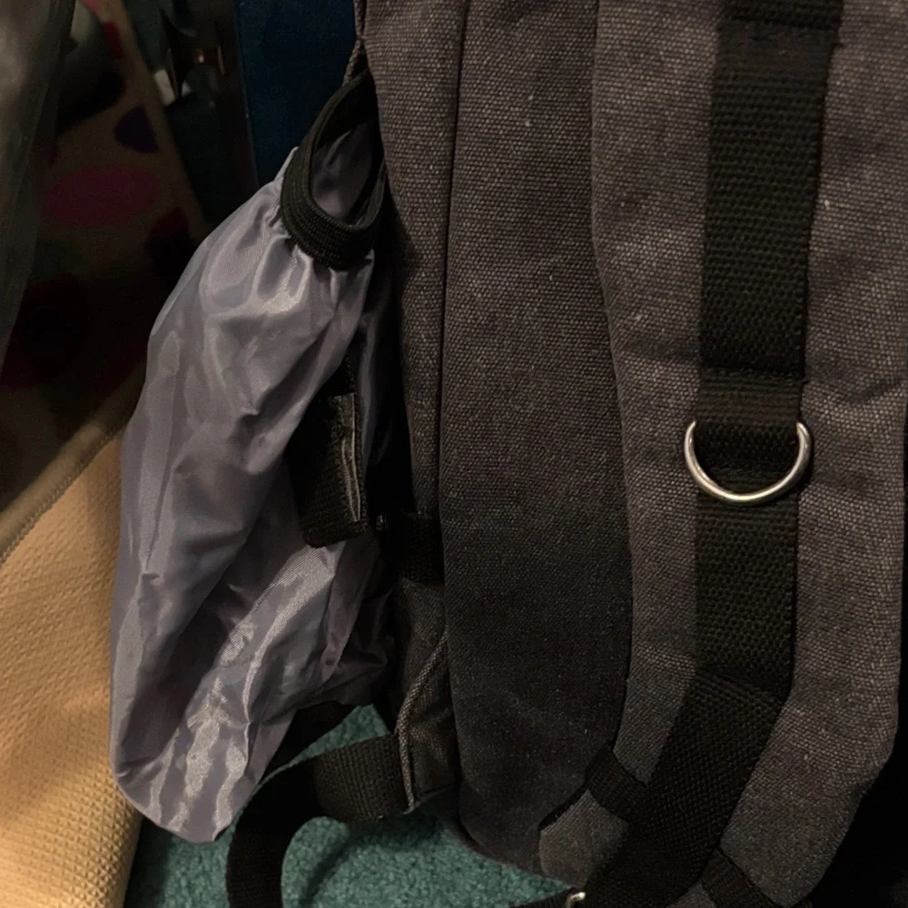 Black Canvas Backpack for Camera